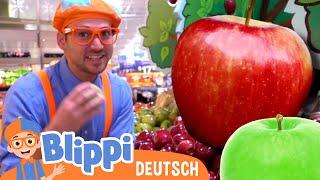 Blippi besucht eine Apfelobstfabrik  Blippi Deutsch  Abenteuer und Videos für Kinder