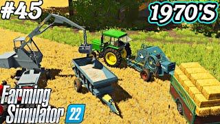 1970S. Two BIG actions BALING and collecting bales and SPREADING LIME. Farming simulator 22. FS 22