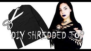 Goth DIY Shredded Top Tutorial + Thrift Store Vlog