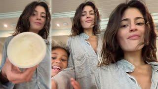 Stormis voice is too cute Kylie Jenner trying the frosting with Stormi