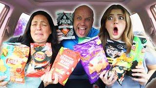 TRYING AND RATING EVERY SPICY CHIP with my parents