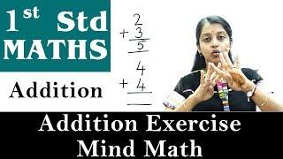 Mathematics For Class 1  Addition  Addition Exercise - Mind Math  Maths For Kids