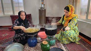 Cooking traditional Afghan food in the village  iran village life