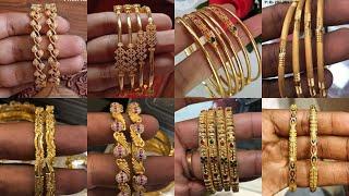 Lightweight Gold bangles designs 2023 with weight and price gold jewellery collection #Indhus