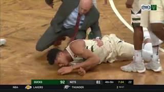 Giannis Goes Down With Nasty Leg Injury