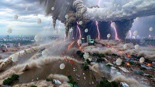 Just now in Italy Volcanic eruption hail storm flash flood and tornado