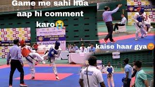 SGFI Nationals Taekwondo fight Jharkhand Alok blue vs Delhi unfair descision by Refree 