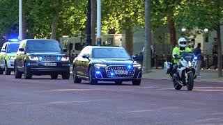 Metropolitan Police Special Escort Group escorting British PM Rishi Sunak