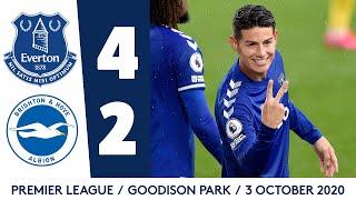 EVERTON 4-2 BRIGHTON  JAMES RODRIGUEZ AT THE DOUBLE  PREMIER LEAGUE HIGHLIGHTS