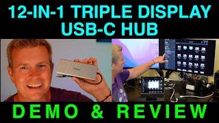 INTPW 12-in-1 USB-C Hub Docking Station Triple Display Demo Review