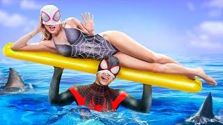 História de amor do Homem-Aranha e da Mulher-Aranha Homem-Aranha vs Spot na vida real