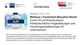 Covid-19 und Alarmzustand Arbeitsrechtliche Fragestellungen Handlungsempfehlungen für Unternehmen