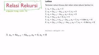 RANDOM STUDY Menentukan solusi khusus dari Relasi Rekursi part #3