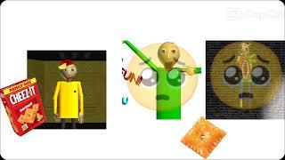 baldi and monster baldi are fighting over a Cheez-It