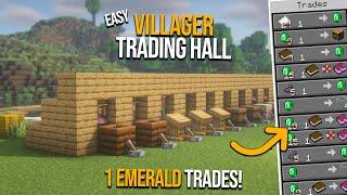 EASIEST Villager Trading Hall  ALL TRADES 1 EMERALD
