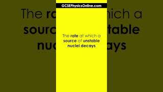 Activity Definition - GCSE Physics