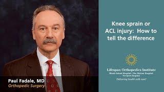 Knee sprain or ACL injury  How to tell the difference