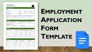 How to Create Employment Application Form in Google Docs  Form Template Design