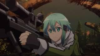 Sword Art Online - Kirito und Sinon kämpfen zusammen  Anime Clip GER