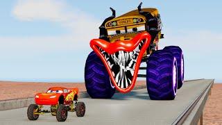 Epic Escape Lightning McQueen vs. Miss Fritter Monster Truck  BeamNG.Drive