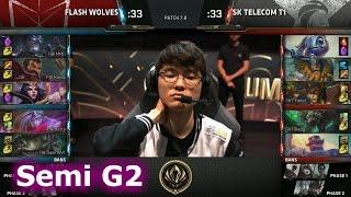 SK Telecom T1 vs Flash Wolves  Game 2 Semi Finals LoL MSI 2017 Play-Offs  SKT vs FW G2 Semi