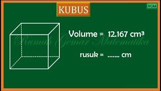 MENGHITUNG RUSUK KUBUS DIKETAHUI VOLUME #rusuk #kubus