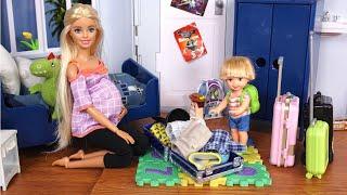 Barbie & Ken Family Morning Routine Baby Room & Travel Videos