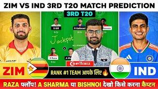 ZIM vs IND Dream11 ZIM vs IND Dream11 Prediction Zimbabwe vs India 3rd T20 Dream11 Team Today