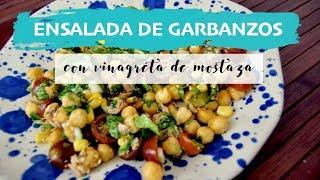 ENSALADA DE GARBANZOS CON VINAGRETA DE MOSTAZA -- RECETA SALUDABLE