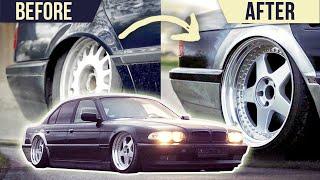 Building a slammed BMW E38 Widebody in 10 minutes  Time Lapse Transformation