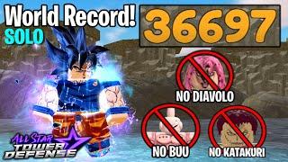 Buffed 7 Star Goku Is INSANELY CRAZY in Gauntlet Mode Solo World Record  All Star Tower Defense
