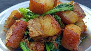 Pork Fry with Mustard Green  Pork cook with Mustard Greens fry  Pork Fry with Lai Patta 