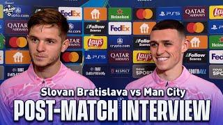 Pep Guardiola McAtee & Foden  Slovan Bratislava vs Man City  Post-Match Interview  CBS Sports