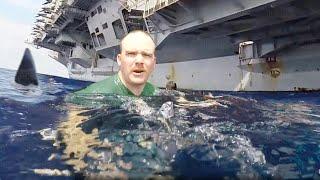 What Happen When Sharks Swim Too Close to US Aircraft Carrier and Ships