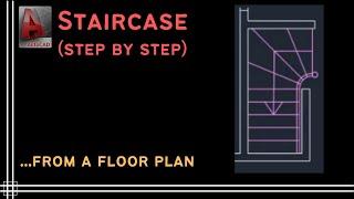 Autocad - Draw a Staircase for a floor plan step by step