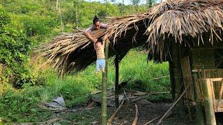 Single mother building a bamboo kitchen alone  Hương Single Mom