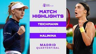 Jil Teichmann vs. Anhelina Kalinina  2022 Madrid Quarterfinal  WTA Match Highlights