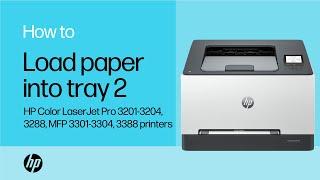 Load paper into tray 2  HP Color LaserJet Pro 3201-3204 3288 MFP 3301-3304 3388  HP Support