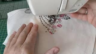 Outlining Liberty of London fabric flowers