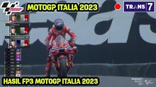 Hasil MotoGP Hari ini - Latihan Bebas 3 MotoGP italia 2023 - FP3 MotoGP italia 2023