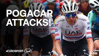 Watch the moment Tadej Pogačar attacks during Stage 2 of Giro DItalia   Eurosport Cycling