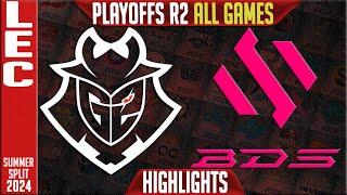 G2 vs BDS Highlights ALL GAMES  LEC Playoffs Upper Round 2 Summer 2024  G2 Esports vs Team BDS