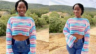 How To Crochet A Mesh Cropped Sweater