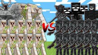 IRON GOLEMS vs WITHERS in Mob Battle