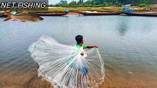 Cast Net Fishing  Fisherman vs River Catch Netting