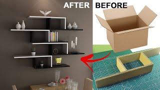 DIY wall shelf decor  Cardboard wall shelf decorating ideas