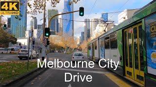Driving Around City Centre  Melbourne Australia  4K UHD