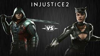 Injustice 2 - Робин против Женщины-Кошки - Intros & Clashes rus