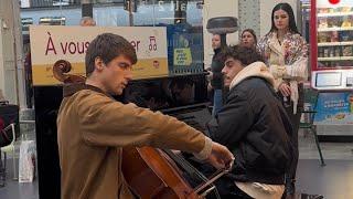 This is what happen when you play « The Swan » by Saint-Saëns in a train station .. 