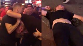 Nate Diaz was involved in a crazy street brawl in New Orleans SMASHES FAKE Logan Paul with a Wig